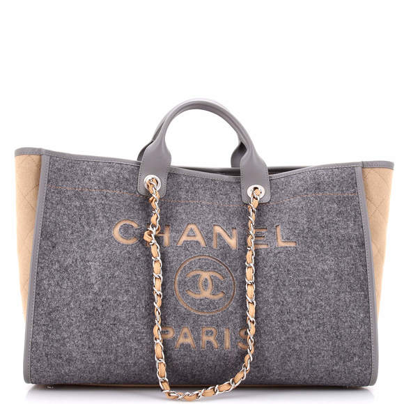 Chanel Large Deauville Tote Wool Felt - Picture 1 of 5